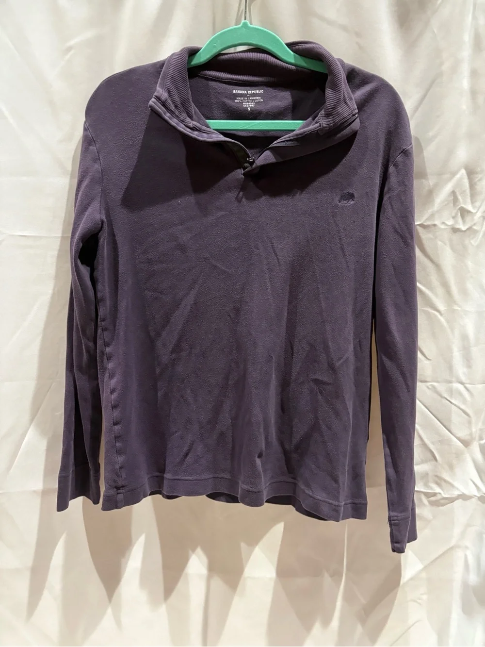 Banana Republic Men’s Deep Purple Half-Zip Pullover Sweater